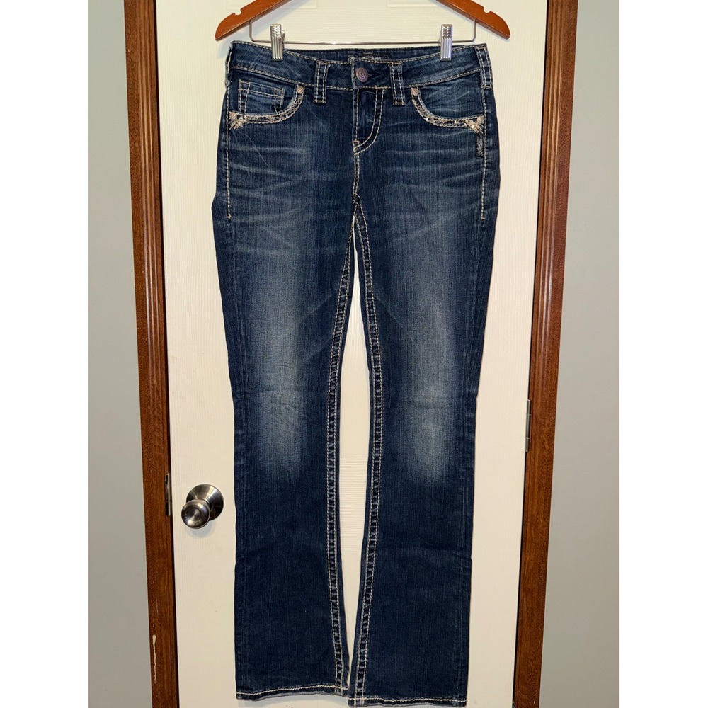 Silver Jeans Co Aiko Mid Slim Boot Jeans Dark Wash W28 L33 L83615SAI411